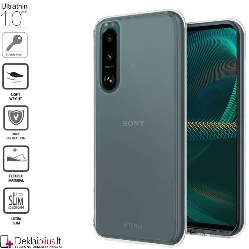 Silikoninis dėklas 1.0 mm storio - permatomas (telefonui Sony Xperia 5 III) Silikoninis dėklas 1.0 mm storio - permatomas (telefonui Sony Xperia 5 III)